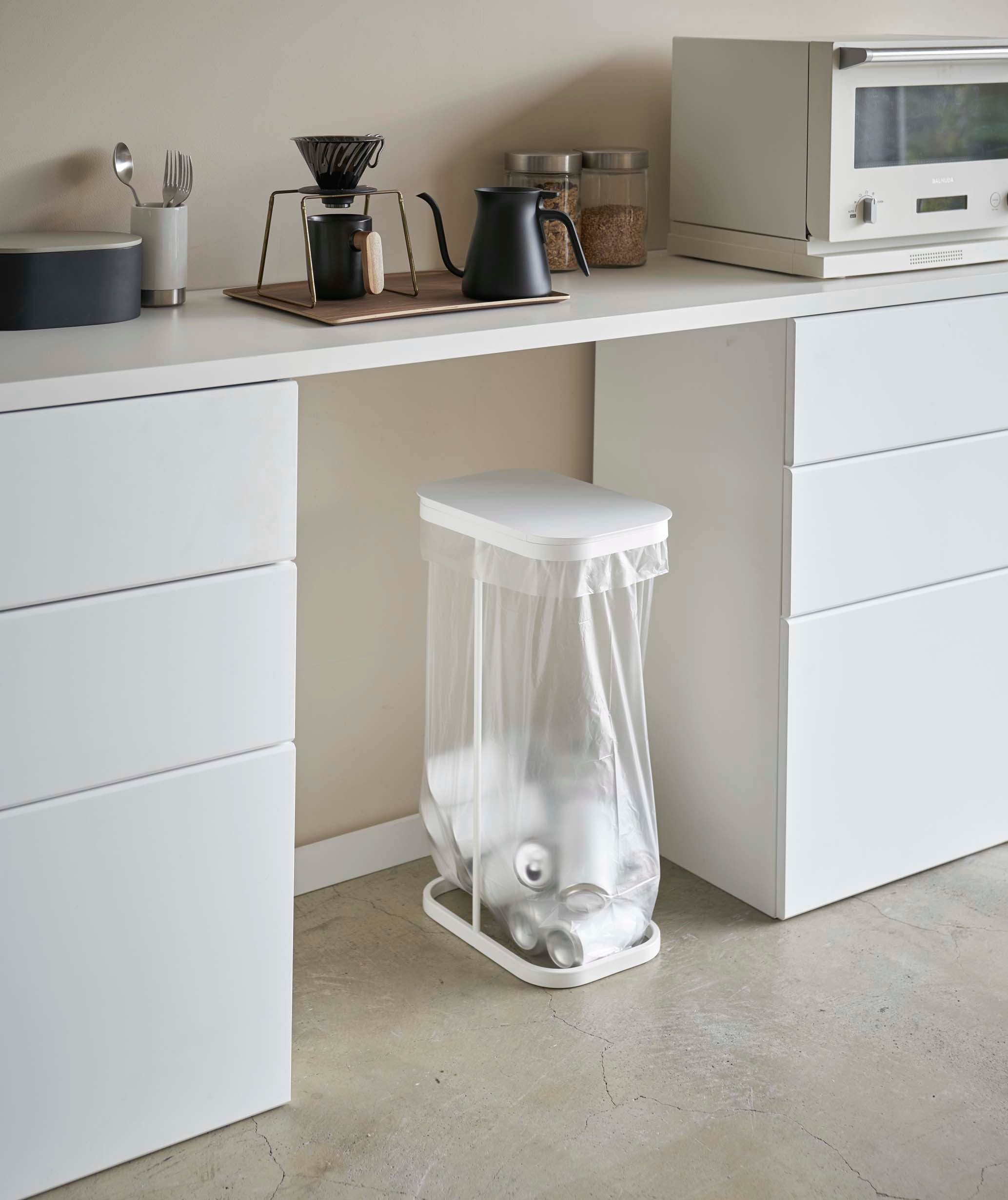 【LUCE】横開き分別ゴミ袋ホルダー ふた付き45L